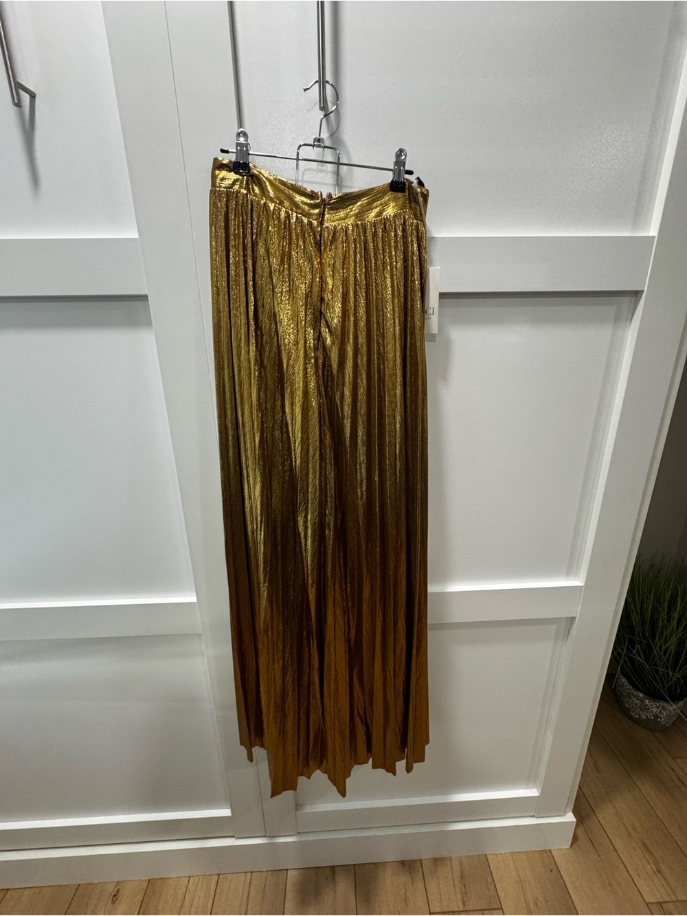 Vici Metallic Gold Pleated Maxi Skirt - Picture 2 of 4
